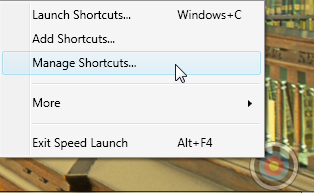 manage shortcuts